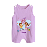 Happy Holi - Masti Mein Holi With Our Customized Romper Suit For Babies With Name - LILAC - 0 - 5 Months Old (Chest 18")