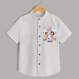“Masti Mein Holi” Personalized Kids Shirt - WHITE - 0 - 6 Months Old (Chest 23")