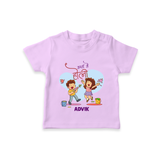 “Masti Mein Holi” Personalized Kids T-Shirt - LILAC - 0-5 Months Old (Chest 17")
