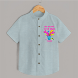 Happy Holi - Bhaang Ki Masti, Rangon Ki Zindagi With Our Customized Shirt For Kids With Name - ARCTIC BLUE - 0 - 6 Months Old (Chest 23")