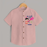 Happy Holi - Bura Na Mano, Holi Hai With Our Customized Shirt For Kids With Name - PEACH - 0 - 6 Months Old (Chest 23")