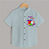 “Pichkari Se Pyaar” Personalized Kids Holi Shirt - ARCTIC BLUE - 0 - 6 Months Old (Chest 23")