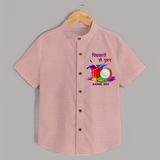 Happy Holi - Pichkari Se Pyaar With Our Customized Shirt For Kids With Name - PEACH - 0 - 6 Months Old (Chest 23")