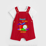 “Pichkari Se Pyaar” Personalized Kids Holi Dunagree - RED - 0 - 5 Months Old (Chest 18")