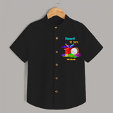 “Pichkari Se Pyaar” Personalized Kids Holi Shirt - BLACK - 0 - 6 Months Old (Chest 23")