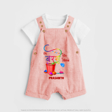 Color Splash Bucket Holi Custom Name Dunagree - PEACH - 0 - 5 Months Old (Chest 18")