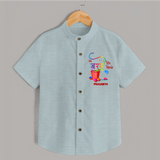 Happy Holi - Rang Barse, Dil Khilke With Our Customized Shirt For Kids With Name - ARCTIC BLUE - 0 - 6 Months Old (Chest 23")