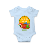 Happy Holi - Dil Se Rang Gayi Holi With Our Customized Romper For Babies With Name - BABY BLUE - 0 - 3 Months Old (Chest 16")