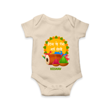 Traditional Holi Dhol & Colors Name Romper - IVORY - New Born (Chest 14")