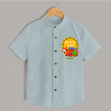 Happy Holi - Dil Se Rang Gayi Holi With Our Customized Shirt For Kids With Name - ARCTIC BLUE - 0 - 6 Months Old (Chest 23")