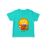 Traditional Holi Dhol & Colors Name T-Shirt - TEAL - 0-5 Months Old (Chest 17")