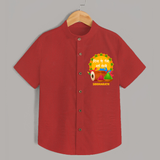Traditional Holi Dhol & Colors Name Shirt - RED - 0 - 6 Months Old (Chest 23")