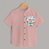 “Meri Holi Meri Rules” Personalized Kids Shirt - PEACH - 0 - 6 Months Old (Chest 23")
