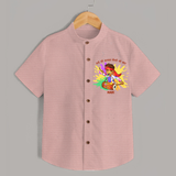 Happy Holi - Rangon Ki Barsaat, Dosti Ki Baat With Our Customized Shirt For Kids With Name - PEACH - 0 - 6 Months Old (Chest 23")