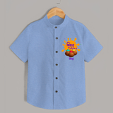 Happy Holi - Bindaas, Holi Hai With Our Customized Shirt For Kids With Name - SKY BLUE - 0 - 6 Months Old (Chest 23")