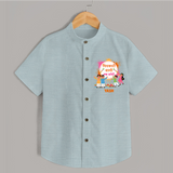 “Pichkari Wali Love Story” Personalized Kids Holi Shirt - ARCTIC BLUE - 0 - 6 Months Old (Chest 23")