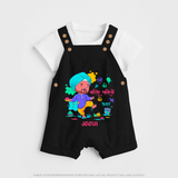 “Rangon Ki Barsi Khushiyon Ki Fuhar” Personalized Kids Dunagree - BLACK - 0 - 5 Months Old (Chest 18")