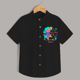 Happy Holi - Rangon Ki Baarish, Khushiyon Ki Fuhar With Our Customized Shirt For Kids With Name - BLACK - 0 - 6 Months Old (Chest 23")