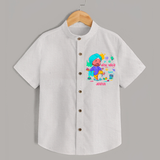 “Rangon Ki Barsi Khushiyon Ki Fuhar” Personalized Kids Shirt - WHITE - 0 - 6 Months Old (Chest 23")