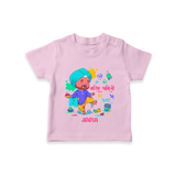 “Rangon Ki Barsi Khushiyon Ki Fuhar” Personalized Kids T-Shirt - BABY PINK - 0-5 Months Old (Chest 17")