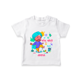 Happy Holi - Rangon Ki Baarish, Khushiyon Ki Fuhar With Our Customized T-Shirt For Kids With Name - WHITE - 0-5 Months Old (Chest 17")