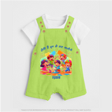 “Holi Hai Rangon Ke Sang” Personalized Kids Dunagree - GREEN - 0 - 5 Months Old (Chest 18")