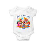 Happy Holi - Holi Hai, Chhup Ke Kaha Jaoge With Our Customized Romper For Babies With Name - WHITE - 0 - 3 Months Old (Chest 16")