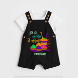 Rangon Ki Hawa Holi Special Kids Dunagree – Custom Name Edition - BLACK - 0 - 5 Months Old (Chest 18")