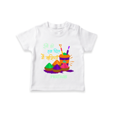 Rangon Ki Hawa Holi Special Kids T-Shirt – Custom Name Edition - WHITE - 0-5 Months Old (Chest 17")