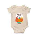 Happy Holi - Pichkari Ki Shakti, Rangon Ki Barsaat With Our Customized Romper For Babies With Name - IVORY - 0 - 3 Months Old (Chest 16")