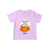 Happy Holi - Pichkari Ki Shakti, Rangon Ki Barsaat With Our Customized T-Shirt For Kids With Name - LILAC - 0-5 Months Old (Chest 17")