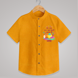 Happy Holi - Rang Lag Gaye, Ab Masti Karna Hai With Our Customized Shirt For Kids With Name - CHROME YELLOW - 0 - 6 Months Old (Chest 23")