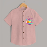 Happy Holi - Rang Lag Gaye, Ab Masti Karna Hai With Our Customized Shirt For Kids With Name - PEACH - 0 - 6 Months Old (Chest 23")