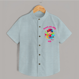 Happy Holi - Pichkari Wali Feeling With Our Customized Shirt For Kids With Name - ARCTIC BLUE - 0 - 6 Months Old (Chest 23")