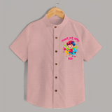 Happy Holi - Pichkari Wali Feeling With Our Customized Shirt For Kids With Name - PEACH - 0 - 6 Months Old (Chest 23")