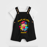 Personalized Holi Boy Dunagree – Color Splash Fun Custom Name Kids Dunagree - BLACK - 0 - 5 Months Old (Chest 18")