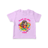 Personalized Holi Girl T-Shirt – “Rangon Wali Masti” Custom Name Kids T-Shirt - LILAC - 0-5 Months Old (Chest 17")