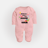 Mumma papa's little pichkart Personalized Kids Fullbody Suit - BABY PINK - New Born (Chest 7.5")