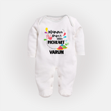 Mumma papa's little pichkart Personalized Kids Fullbody Suit - WHITE - New Born (Chest 7.5")