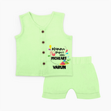 Mumma papa's little pichkart Personalized Kids Jabla Set - PASTEL GREEN - 0 - 3 Months Old (Chest 9.8")
