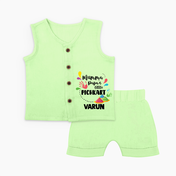 Mumma papa's little pichkart Personalized Kids Jabla Set - PASTEL GREEN - 0 - 3 Months Old (Chest 9.8")