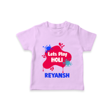 Lets play Holi Personalized Kids T-Shirt - LILAC - 0-5 Months Old (Chest 17")