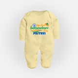My First Independence Tricolour Celebration Full Body Suit - PASTEL YELLOW - New Born (Chest 7.5")