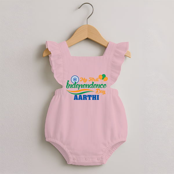 My First Independence Tricolour Celebration Romper Frock - BABY PINK - 0 - 3 Months Old (Chest 19")