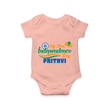 My First Independence Tricolour Celebration Romper - PEACH - New Born (Chest 14")