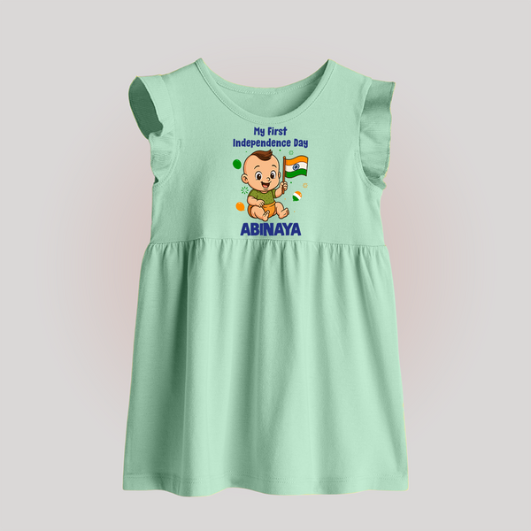 My First Independence Little Patriot Baby Frock - MINT GREEN - 0 - 3 Months Old (Chest 17")