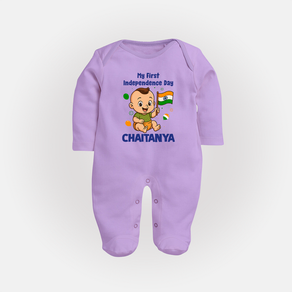 My First Independence Little Patriot Full Body Suit - LILAC - New Born (Chest 7.5")