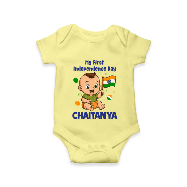 My First Independence Little Patriot Romper - PASTEL YELLOW - New Born (Chest 14")