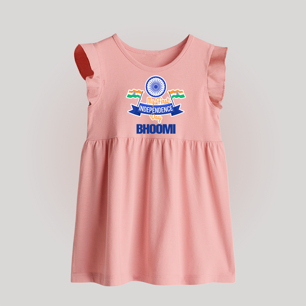 My First Independence Ashoka Pride Baby Frock - BABY PINK - 0 - 3 Months Old (Chest 17")