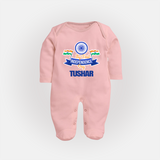 My First Independence Ashoka Pride Full Body Suit - BABY PINK - New Born (Chest 7.5")
